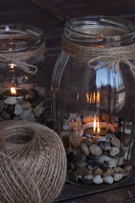 Tea Lights In Jars DIY: Big Jars