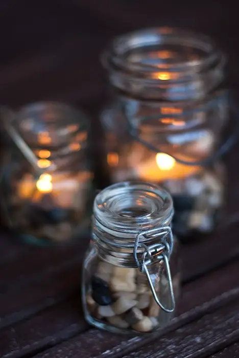 Tea light inside on sale the jar