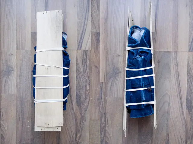 Itajime shibori tie-dye Bleached Studded Denim Jacket DIY Folding