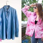 Dylon Flamingo Pink Tie-Dye Secondhand Shirt Upcycle DIY