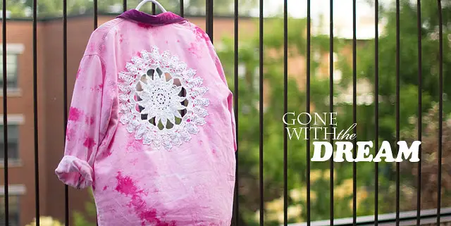 DIY Doily Embellished Shirt Tie Dye