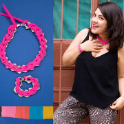 DIY: Chain Set With Pink Crochet Cord