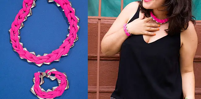 DIY: Chain Set With Pink Crochet Cord