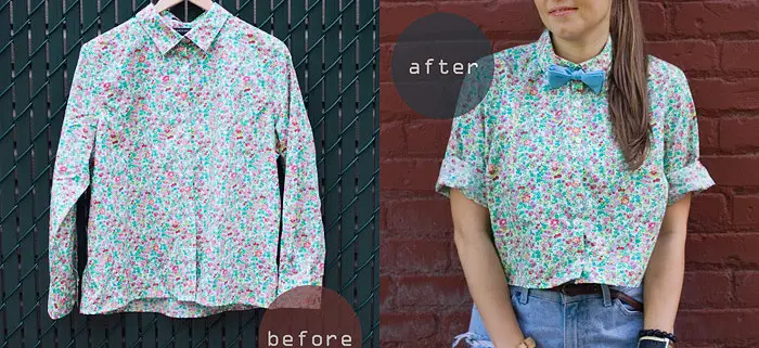 Crop Shirt DIY: Making Wardrobe Basics Before And After