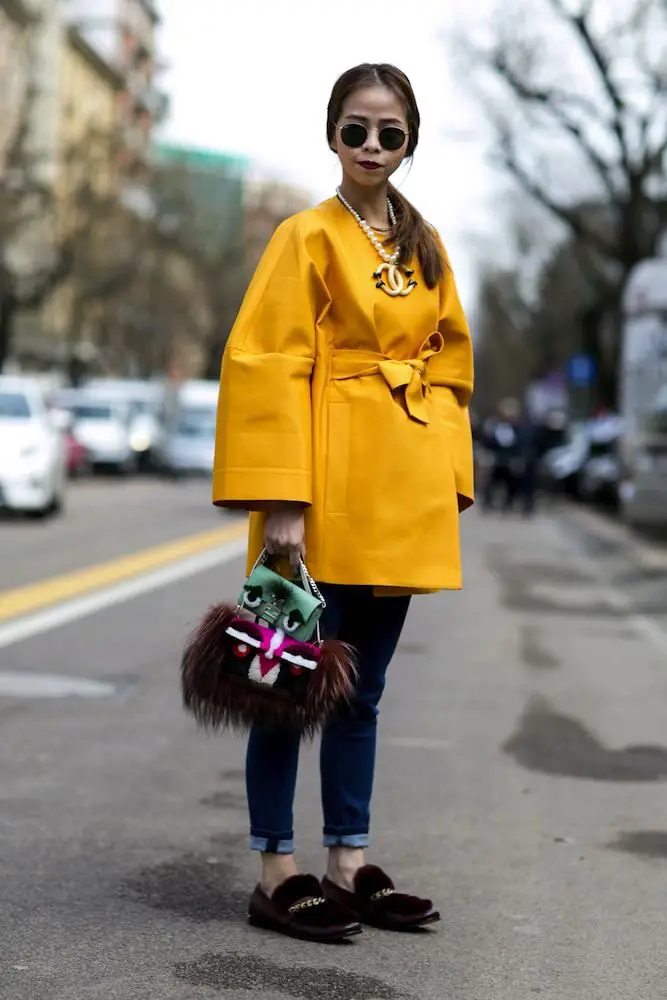 Fashion Inspiration Fur Bag From Street Style at Milan Fashion Week 2015