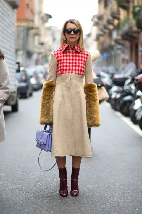 Fashion Inspiration Fur Sleeves From Street Style at Milan Fashion Week 2015