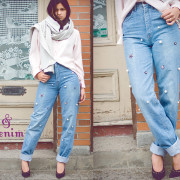 Pearls & Denim: Bead Embellished Jeans DIY (collaboration with FripeFabrique)