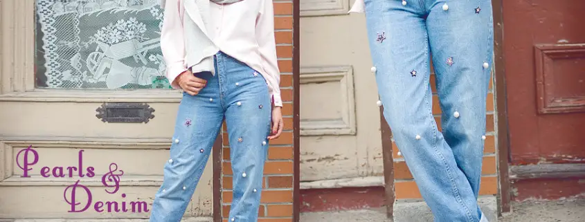 Pearls & Denim: Bead Embellished Jeans DIY (collaboration with FripeFabrique)