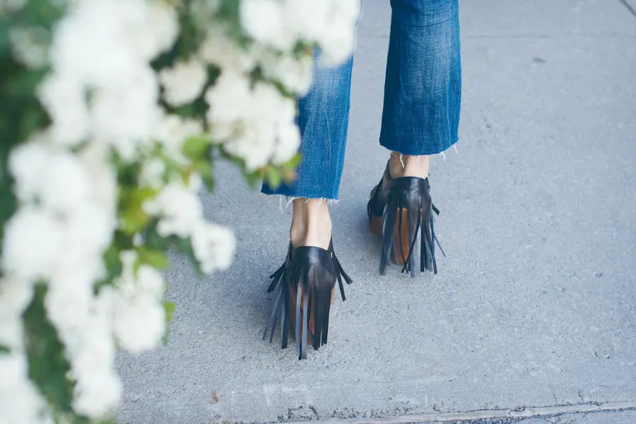 Fringe Shoes DIY Result