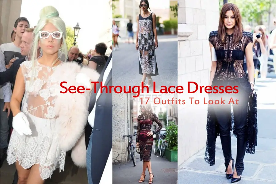 See-Through Lace Dress Outfits