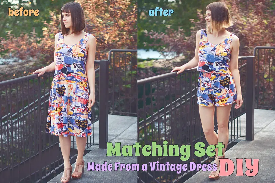 How to make a two piece set DIY: easy dress upcycle - Adopt Your Clothes