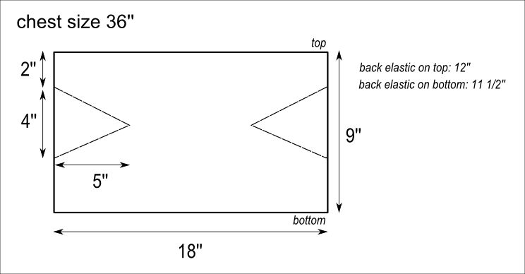 DIY Bandeau Top Pattern Schema