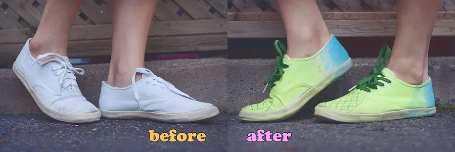 Pineapple Shoes DIY Before After